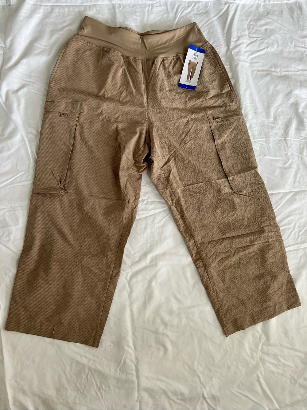 Sage Women's Cropped Cargo Pants in Tan #82